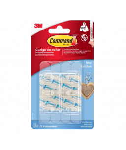 Command™ Mini Clear Hooks with Clear Strips 17006CLR