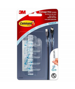 Command™ Clear Round Cord Clips Clear Strips 17017CLR