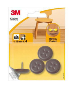 3M™ Sliders 25mm Brown with Nail SP62N16