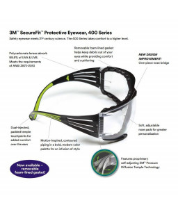 3M™ SecureFit™ Αφρώδες ένθετο για τα Γυαλιά Προστασίας SF400