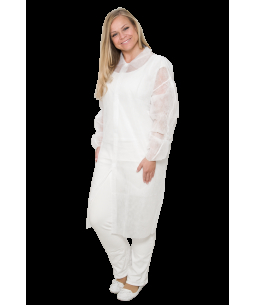 non-woven coat velcro strips ΅White| without pockets RFN 2500230X