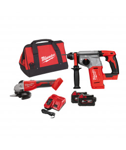 MILWAUKEE 3929143 M18 BLHMSAG-502B BRUSHLESS POWERPACK ROTARY HAMMER + ANGLE GRINDER 125MM