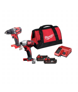 MILWAUKEE 3901000 M18 CBLPP2C-202B POWERPACK HAMMER DRILL/DRIVER + BRUSHLESS IMPACT DRIVER