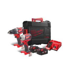 MILWAUKEE 4933464536 M18 CBLPP2A-402C POWERPACK BRUSHLESS HAMMER DRILL/DRIVER + IMPACT DRIVER