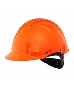 3M™ Hard Hat, Uvicator, Ratchet, Ventilated, Plastic Sweatband, Orange, G3000NUV-OR
